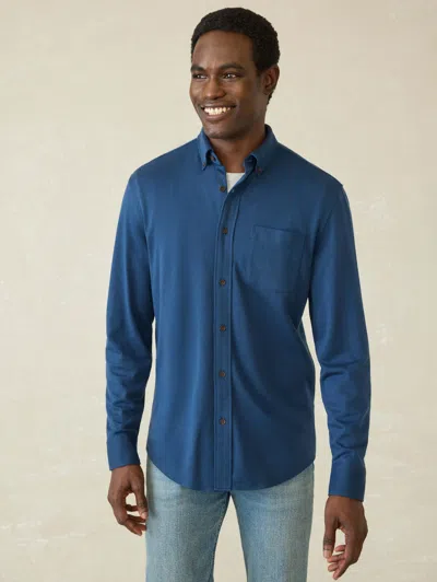 Faherty Coastline Knit Shirt In Blue Nights