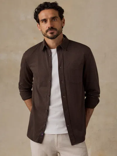 Faherty Coastline Knit Shirt In Brown