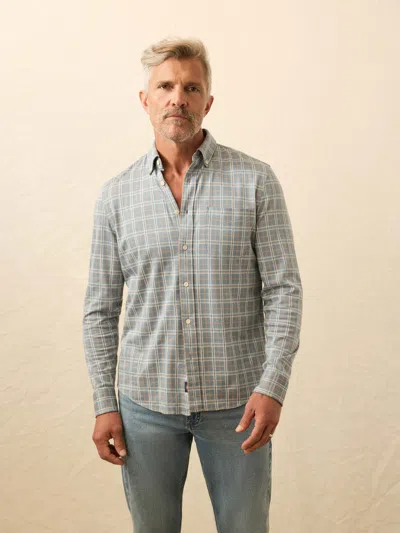 Faherty Coastline Knit Shirt In Gray
