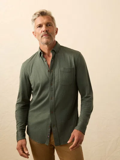 Faherty Coastline Knit Shirt In Green