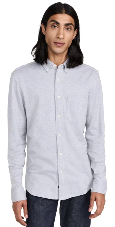 Faherty Coastline Knit Shirt Grey Heather Twill