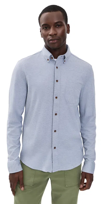 Faherty Coastline Knit Shirt Oceanside Blue