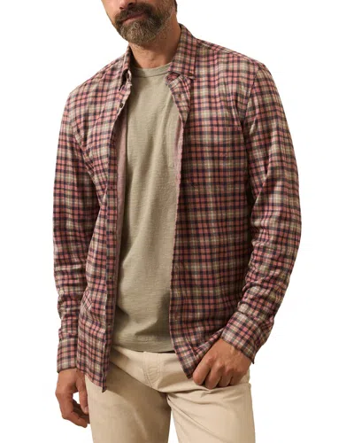 Faherty Coastline Knit Shirt In Pink