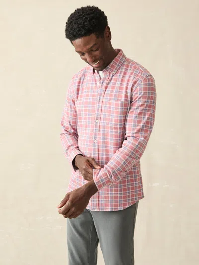 Faherty Coastline Knit Shirt In River Rose Plaid