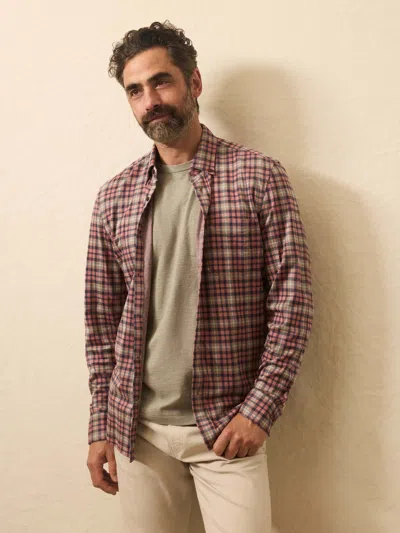 Faherty Coastline Knit Shirt (tall) In Brown