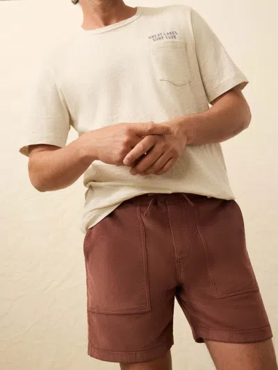 Faherty Corduroy Drawstring Utility Short In Brown