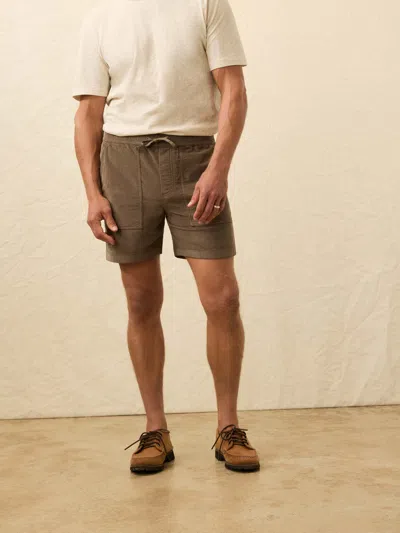 Faherty Corduroy Drawstring Utility Short In Brown
