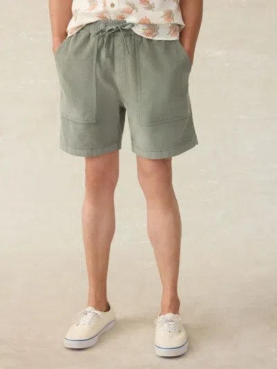 Faherty Corduroy Drawstring Utility Short In Coastal Sage