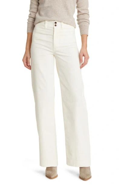 Faherty Corduroy Wide Leg Pants In Egret