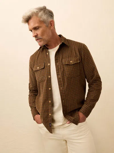 Faherty Corduroy Workshirt In Brown