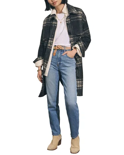 Faherty Cornwall Plaid Longline Jacket In Green