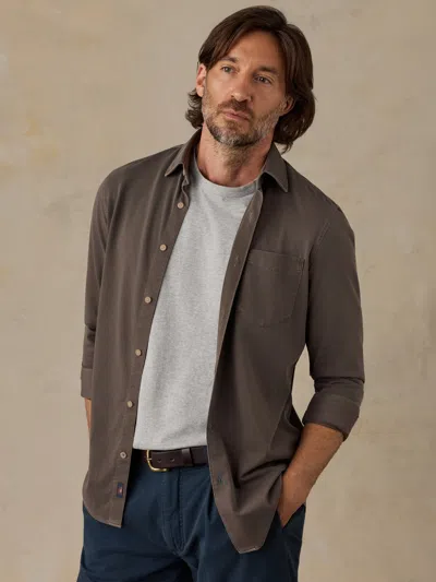 Faherty Costa Piqué Shirt In Coast Brown