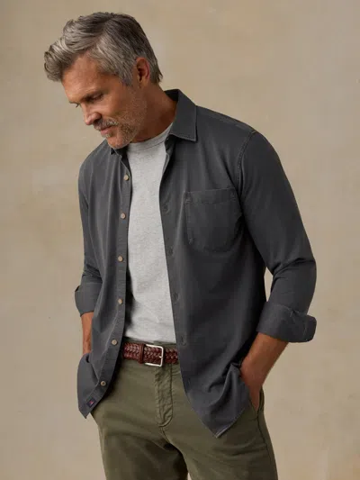 Faherty Costa Piqué Shirt In Ridge Black