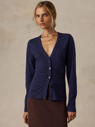 Faherty Cotton Hemp Long-sleeve Top In Blue