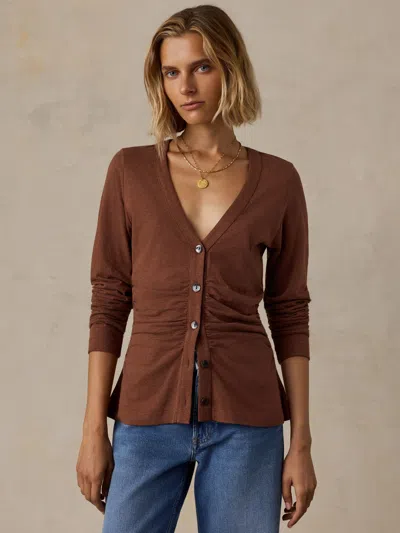 Faherty Cotton Hemp Long-sleeve Top In Brown