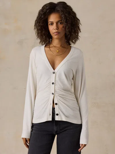 Faherty Cotton Hemp Long-sleeve Top In White
