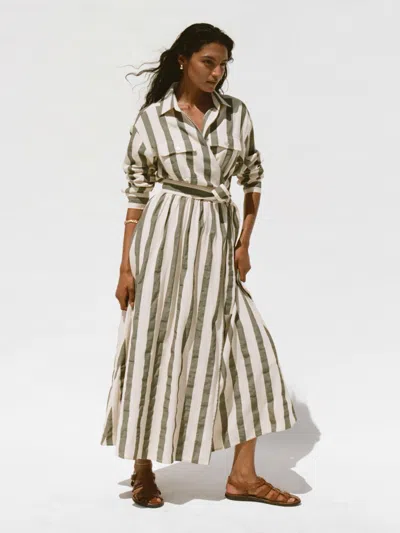 Faherty Cotton Linen Julia Wrap Dress In Gray