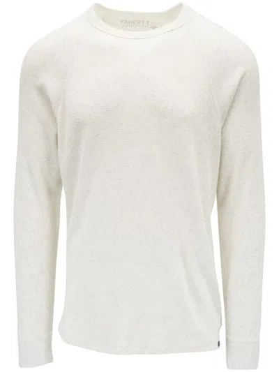 Faherty Crew Neck Sweater In White