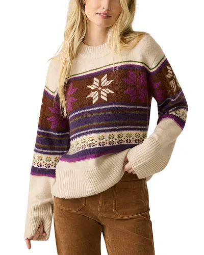 Faherty Crewneck Fair Isle Sweater In Multi Snow