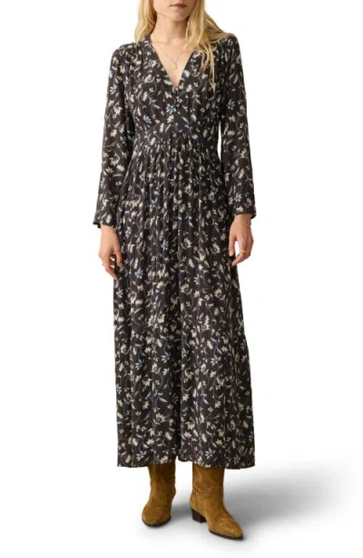 Faherty Dakota Long Sleeve Midi Dress In Blue Jasmine Floral