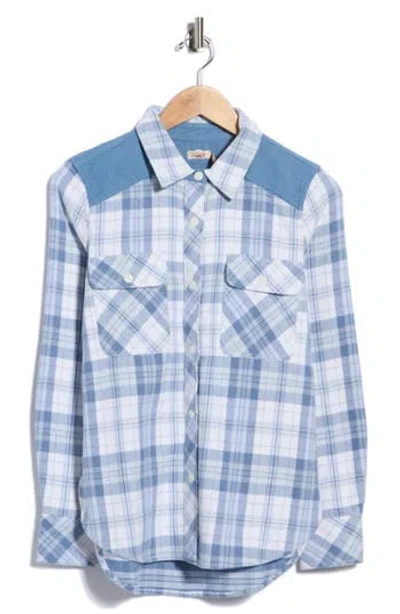 Faherty Daly Plaid Cotton Flannel Shirt In Blue