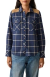 Faherty Daly Plaid Cotton Flannel Shirt In Navy Olivia Plaid