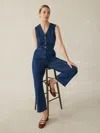 Faherty Denim Giselle Jumpsuit In Dusk Dive Wash