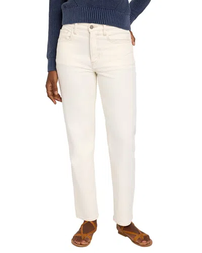 Faherty Organic Cotton Slim Straight Denim Pants In White Dune Wash