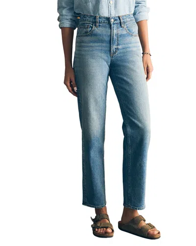 Faherty Denim Slim Straight Jean In Gray
