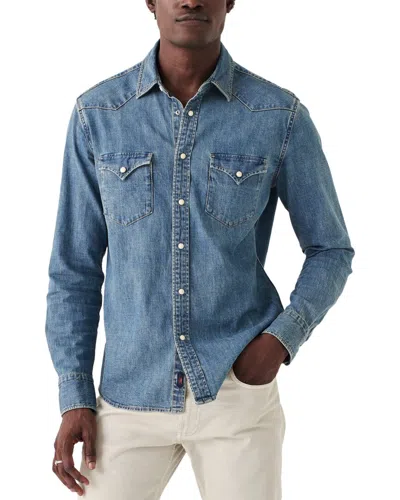 Faherty Denim Western Shirt In Blue