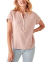 Faherty Dream Desmond Organic Cotton Top In Peach Whip