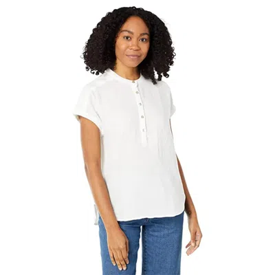 Faherty Desmond Gauze Top Women's White Organic Cotton Cap Sleeve Gbo2715