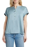 Faherty Sandwashed Silk Desmond Top In Lead