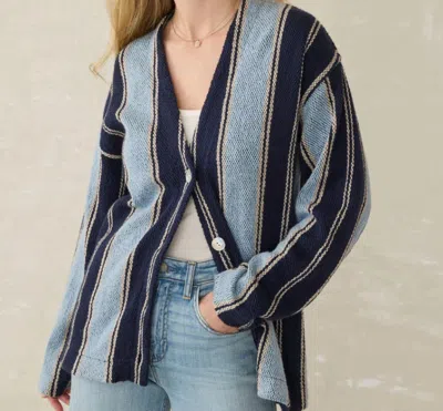 Faherty Dockside Cardigan In Tide Line Stripe