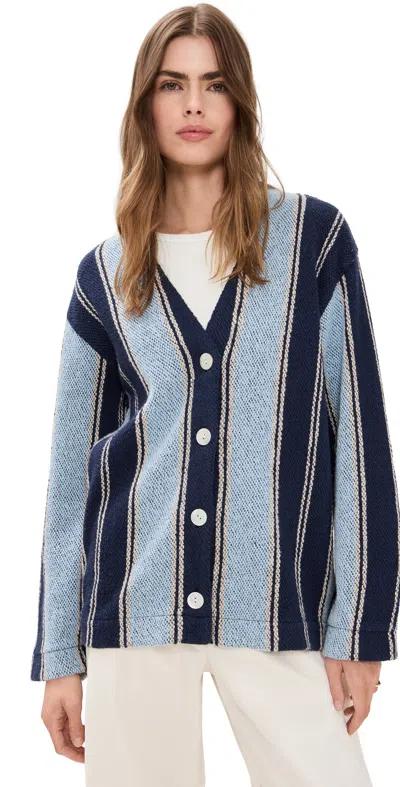 Faherty Dockside Cardigan In Tide Line Stripe