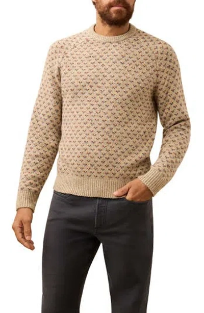 Faherty Donegal Crewneck Wool Blend Sweater In Brown