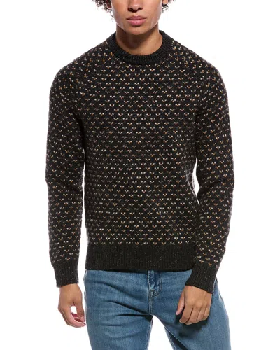 Faherty Donegal Wool Crewneck Sweater In Black
