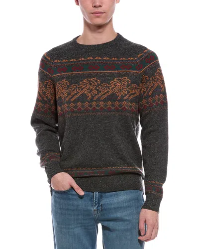 Faherty Donegal Wool Crewneck Sweater In Gray