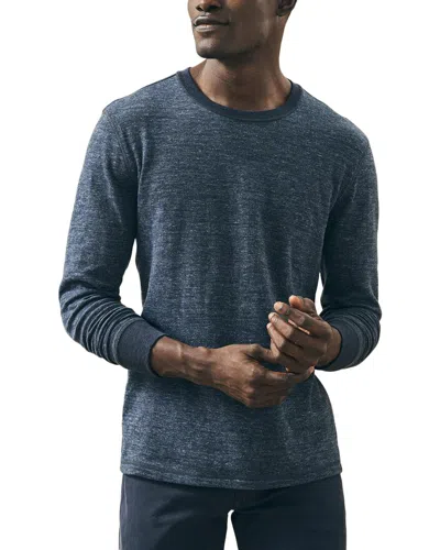 Faherty Double Knit Crewneck Sweatshirt In Blue