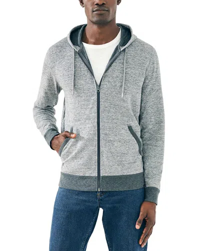 Faherty Double Knit Zip Hoodie In Gray