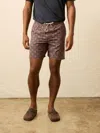Faherty Doug Good Feather Shorelite Lined Trunk (7") In Brown