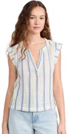 Faherty Dream Cotton Gauze Dylan Top In Back Bay Stripe