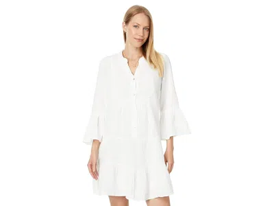 Faherty Dream Cotton Gauze Kasey Dress In White