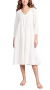 Faherty Dream Cotton Gauze Sirene Dress White In White