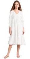 Faherty Dream Cotton Gauze Sirene Dress White In White