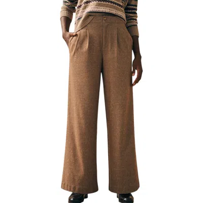 Faherty Dream Flannel Trousers In Brown