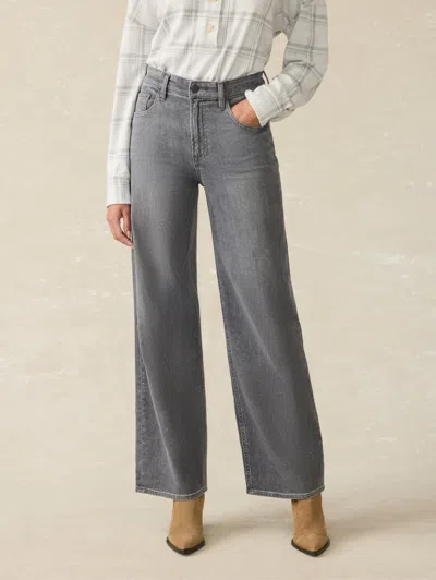 Faherty Dream Jean Wide Leg In Ash Grey Wash