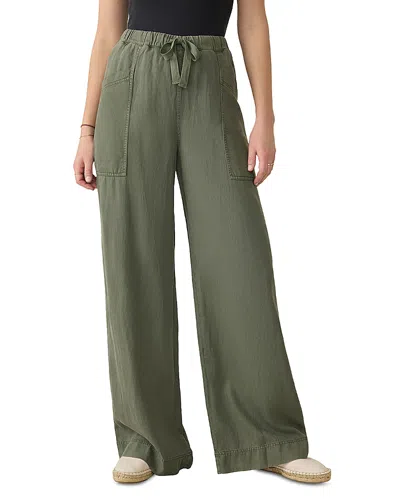 Faherty Drift Wide Leg Pants In Green