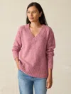 Faherty Driftwood Donegal Sweater In Berry Shake