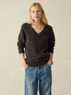 Faherty Driftwood Donegal Merino Wool Blend Sweater In Blackberry